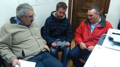 Jes�s V�zquez, Rub�n Arroxo y Fernando Rois, en una reuni�n en el 2017