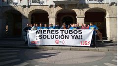Trabajadores de Mieres Tubos manifest�ndose