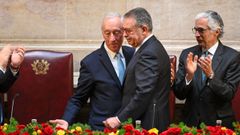 Rebelo de Sousa, durante el traspaso de poder a su sucesor Ant�nio Jos� Seguro.