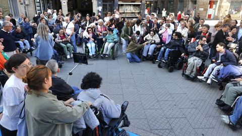 El acto por el da mundial en Pontevedra consisti en una timbrada reivindicativa