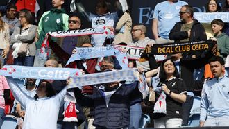 Aficionados del Celta, en un partido del Fortuna de esta temporada.