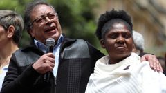 El presidente de Colombia, Gustavo Petro, junto a la vicepresidenta de su Gobierno, Marcia Mrquez, en un acto en Bogot