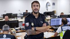 Diego Arceo, jefe del grupo de investigacin tecnolgica, en la comisara de Lonzas (A Corua).