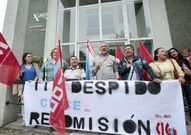 Manifestaci�n ayer de apoyo ante la sede del SMAC. 
