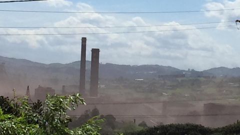 Imagen de la contaminaci�n de polvo tomada hoy, mi�rcoles, por los vecinos de la zona.