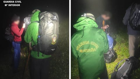 Rescate de dos monta�eros en Picos de Europa en plena noche
