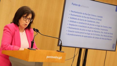 La concejala del Rural, María Xosé Abilleira, presentó el plan de obras del Concello de Pontevedra