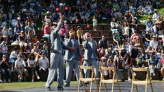 La compa��a gallega Pistacatro, durante su actuaci�n en el Gai�s.