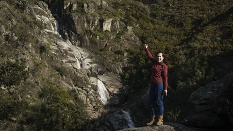 Marta Delgado, en la Corga da Fecha en el parque natural del Xur�s, en Lobios (Ourense).