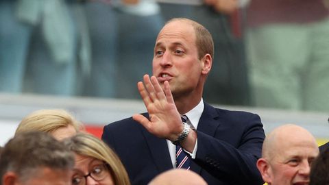 El prncipe Guillermo de Inglaterra ayer en el partido de la Eurocopa que enfrent a Dinamarca e Inglaterra