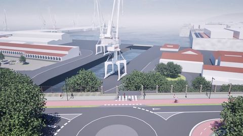 Rotonda prevista entre la avenida de Esteiro y Circunvalaci�n, perteneciente a la fase ya en ejecuci�n de Abrir Ferrol al mar.
