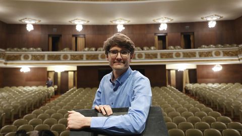 O compositor Federico Mosquera, no Teatro Coln, de A Corua.