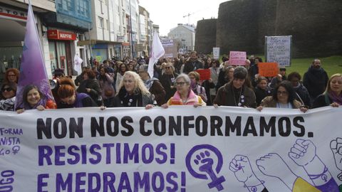 Manifestaci�n con motivo del 8M en Lugo, convocada por la Plataforma Feminista.