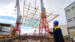 Las instalaciones de San Enrique albergan la construcci�n de la infraestructura flotante para captar energ�a solar.