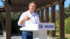 El presidente del PP, Alberto Nez Feijoo, durante un acto en Collado Villalba con motivo de la apertura del curso poltico en su formacin, organizado por el Partido Popular madrileo