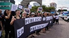 Protestas por la supresi�n de ciclos de FP de adultos en el CIFP �nxel Casal de Monte Alto, en A Coru�a