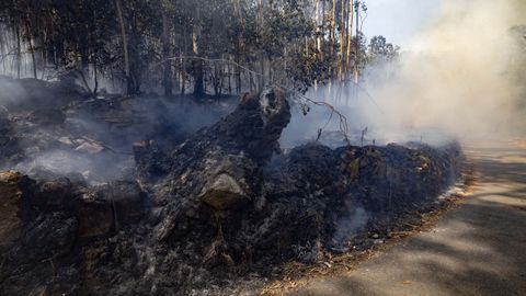 Uno de los incendios que tuvo lugar en Ponteceso días atrás