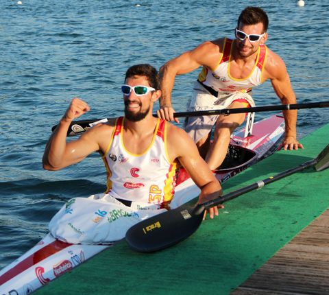 Pav�n y Mill�n, euf�ricos tras conseguir el pase a la final. 