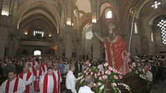 La imagen de san Cibrao presidir� la misa en la Veracruz tras recorrer las calles de O Carballi�o