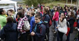 Los participantes en la actividad resistieron en O Tinteiro la amenaza de la lluvia. 