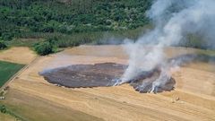 Incendio de Castro de Cabras, en Lal�n, el a�o pasado. Afect� a un terreno agr�cola y no se contabiliz� como fuego forestal.