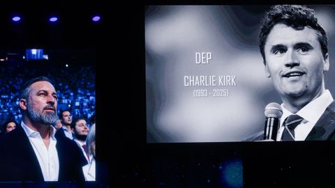 Acto de Vox enel Palacio de Vistalegre plagado de recuerdos de Charlie Kirk