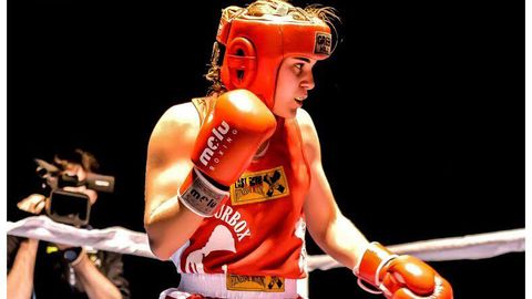 La boxeadora Laura Fuertes en el cuadriltero