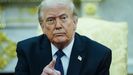 El presidente de Estados Unidos, Donald Trump, en una imagen tomada durante su reuni�n con el canciller alem�n, Friedrich Merz.