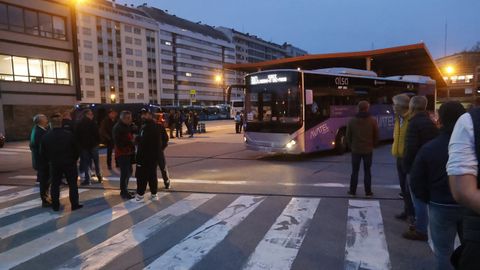 La estación de autobuses de A Coruña, esta mañana