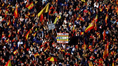 Banderas espaolas en la manifestacin