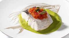 Merluza con pur� de guistantes