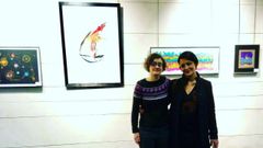Eva Fern�ndez junto a Arantxa Villalba en la exposici�n
