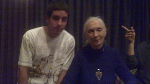Con Jane Goodall en 2009