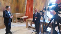 El alcalde de Pontevedra, en una grabaci�n anterior para una producci�n internacional. 