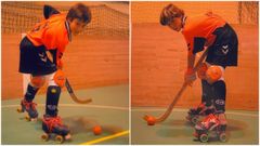 Roberto y Bruno, en sus primeros a�os jugando al hockey en Francia.