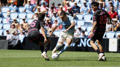 El atacante del Celta Ferran Jutgl� anot� el gol de los vigueses ante el M�laga.
