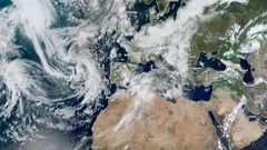 Imagen satelital de la borrasca situada al oeste de la Pen�nsula