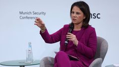 La ministra de Exteriores alemana, Annalena Baerbock, durante una conferencia de M�nich