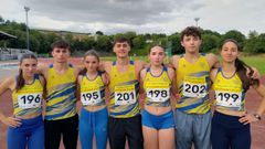 Los deportistas del Atletismo Barbanza que se desplazaron a Lugo.