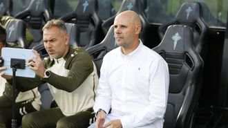 El t�cnico del Celta Fortuna, Fredi �lvarez, y su segundo, David Garc�a Sierra.