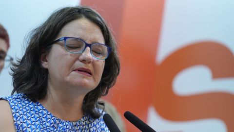 Oltra durante el anuncio de su dimisi�n el pasado 21 de junio