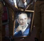 Retrato de Fidel en una marcha por la liberación de Los Cinco. 