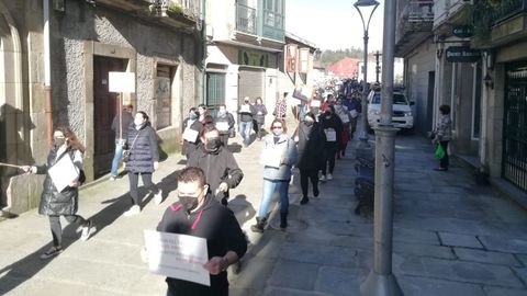 Protesta de hosteleros en Caldas de Reis
