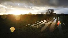 Imagen de un campo encharcado en el lugar de Taboi, en Outeiro de Rei, captada a mediados del pasado mes de febrero. 