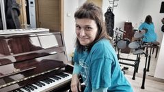 Montse, en su escuelo en la calle Santo Domingo