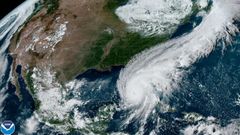 Imagen satelital de Ian que en septiembre del 2022 toc tierra en el suroeste del estado de Florida como huracn de categora 4