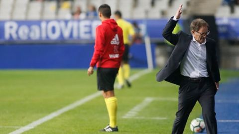 Anquelahorizontal.Anquela durante el partido ante el Zaragoza