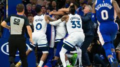 La pelea entre KAT y Joel Embiid