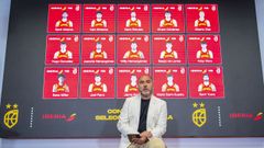 Chus Mateo, seleccionador espa�ol, durante la rueda de prensa celebrada este mi�rcoles.
