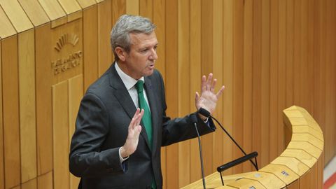 Rueda, durante su comparecencia en el Parlamento